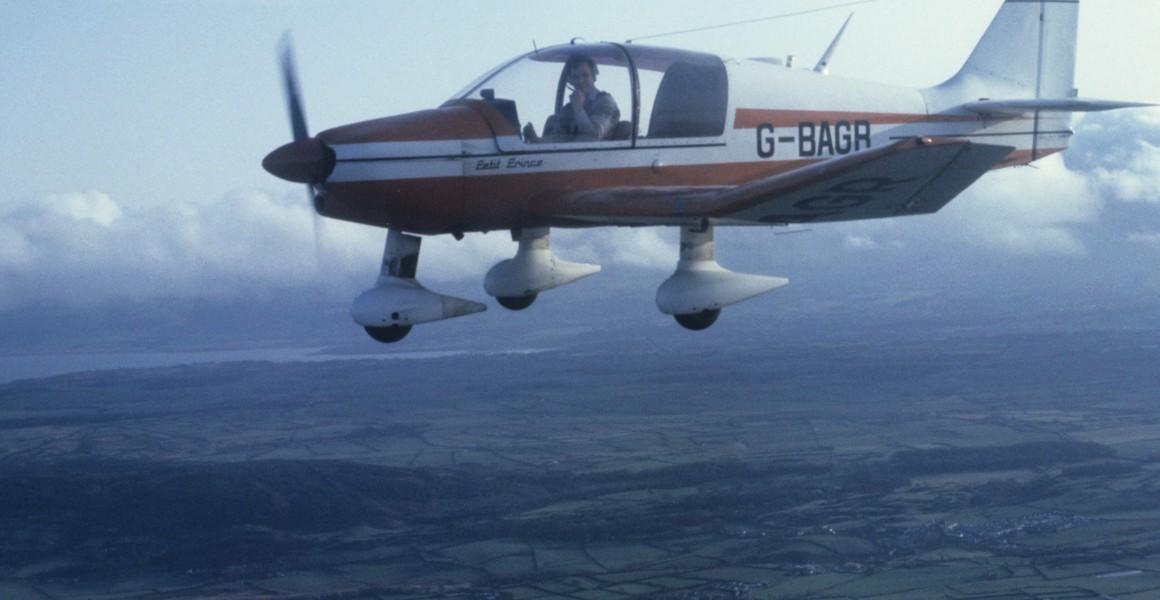 The aeroplane flying over Anglesey