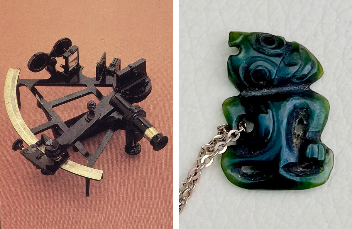 A sextant and tiki