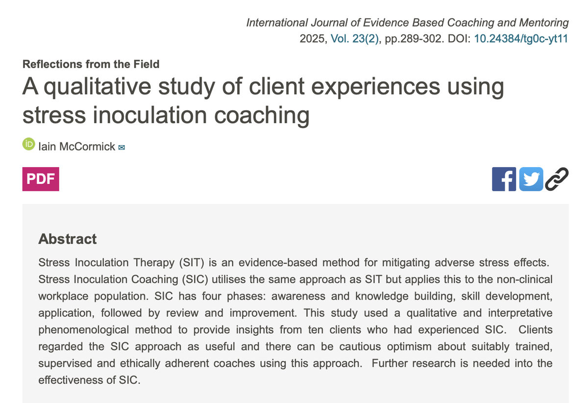 A qualitative study of client experiences using stress inoculation coaching