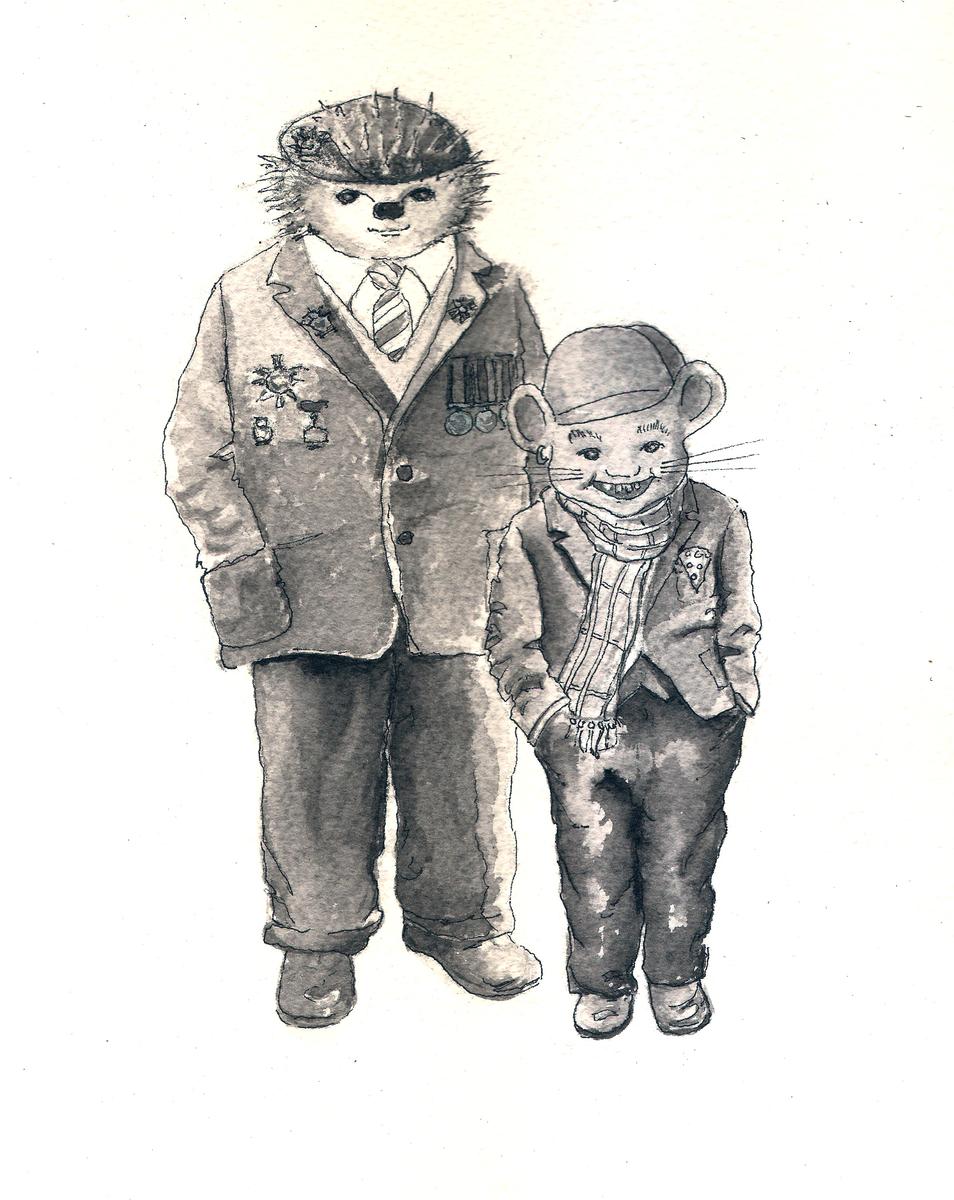 "The General" aka Horatio Hoggrunt Prickleswothy the third, and "Corporal Francis" aka Frankie Fieldmouse