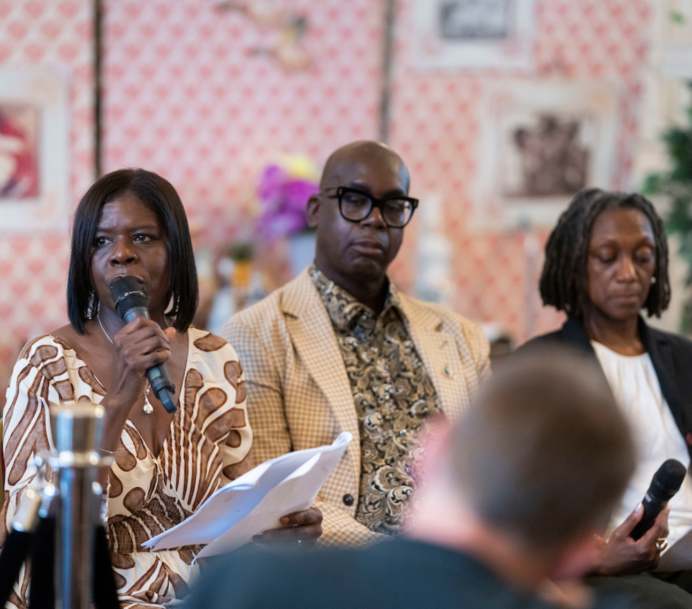 Pauline speaking at the Windrush Panel organised by the London Borough of Newham in August 2023