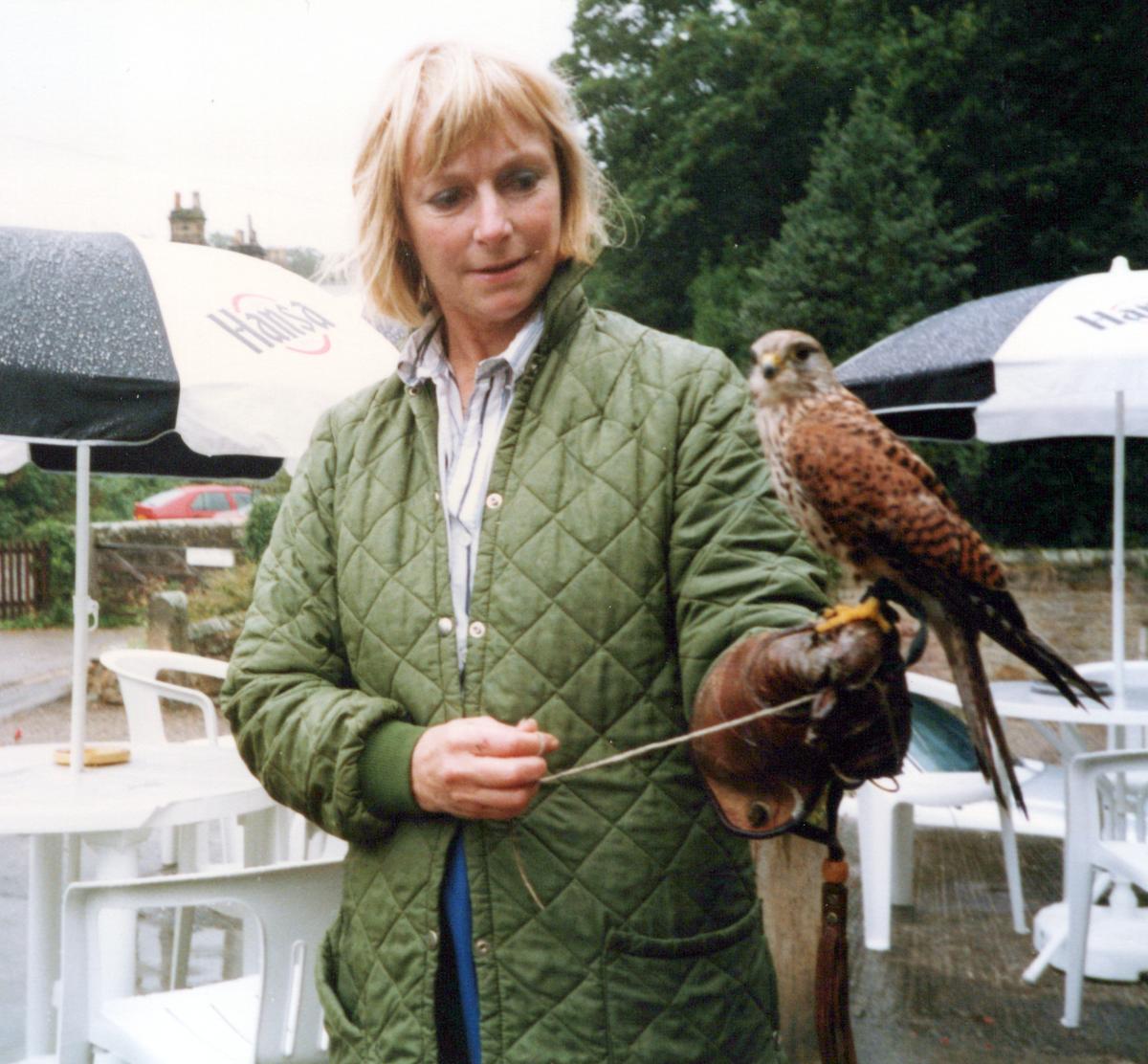 Author with her kestrel Mima
