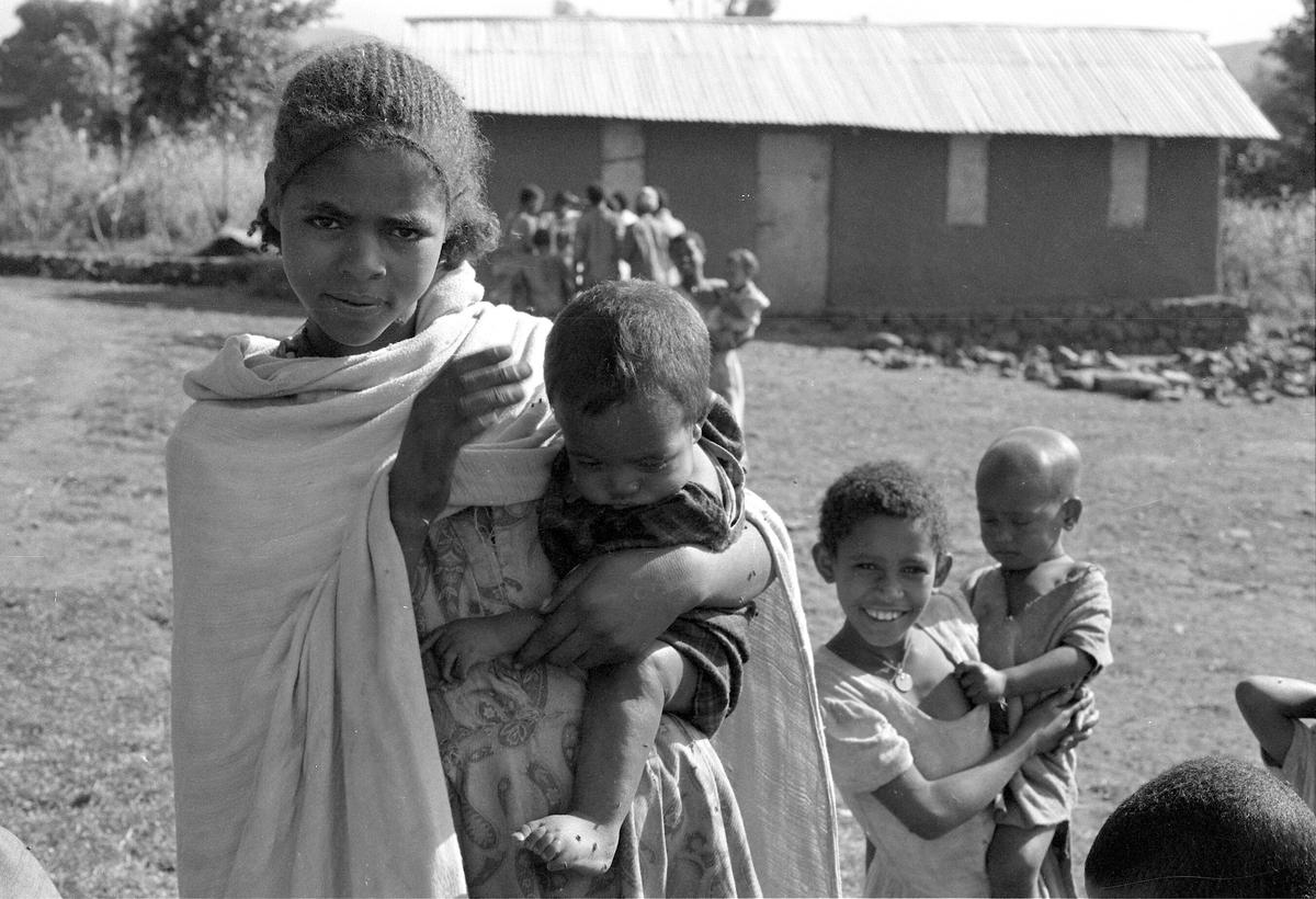 Falasha girl with baby