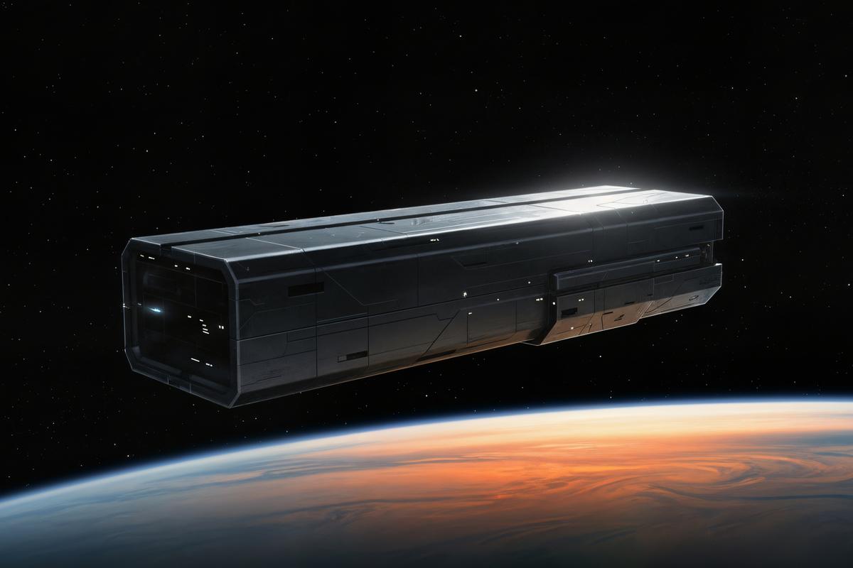 <p>City Class Vessel Saint Mungo orbits gas giant</p>