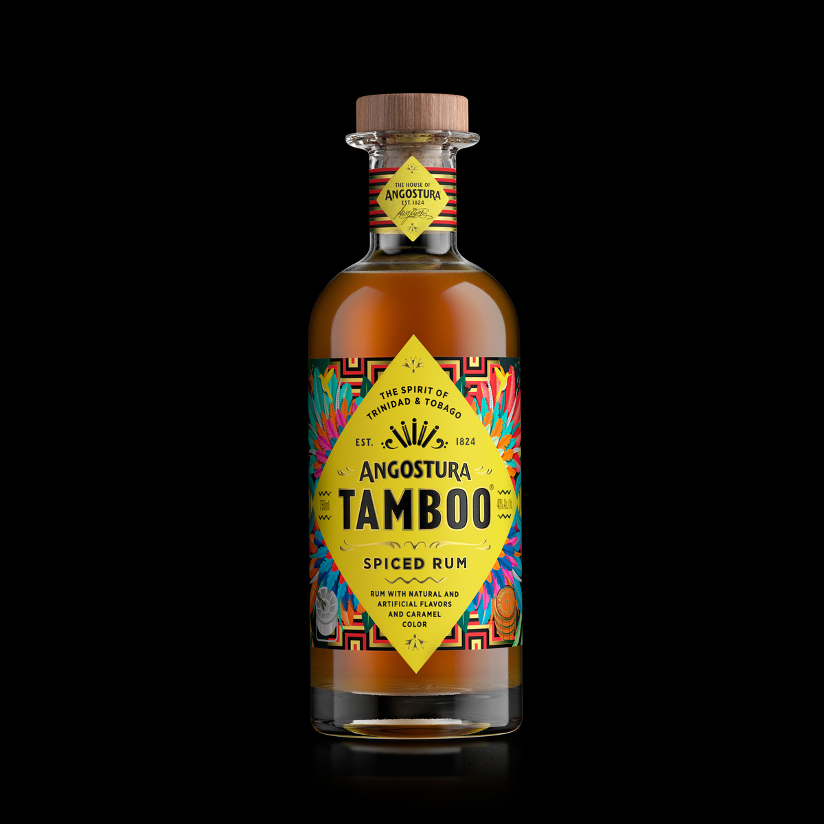 A bottle of Tamboo spiced rum