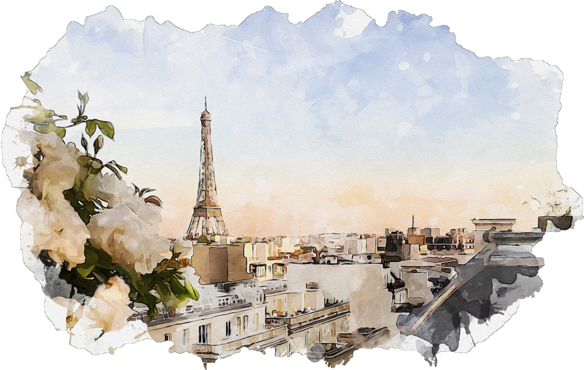 Watercolour of Paris illustration