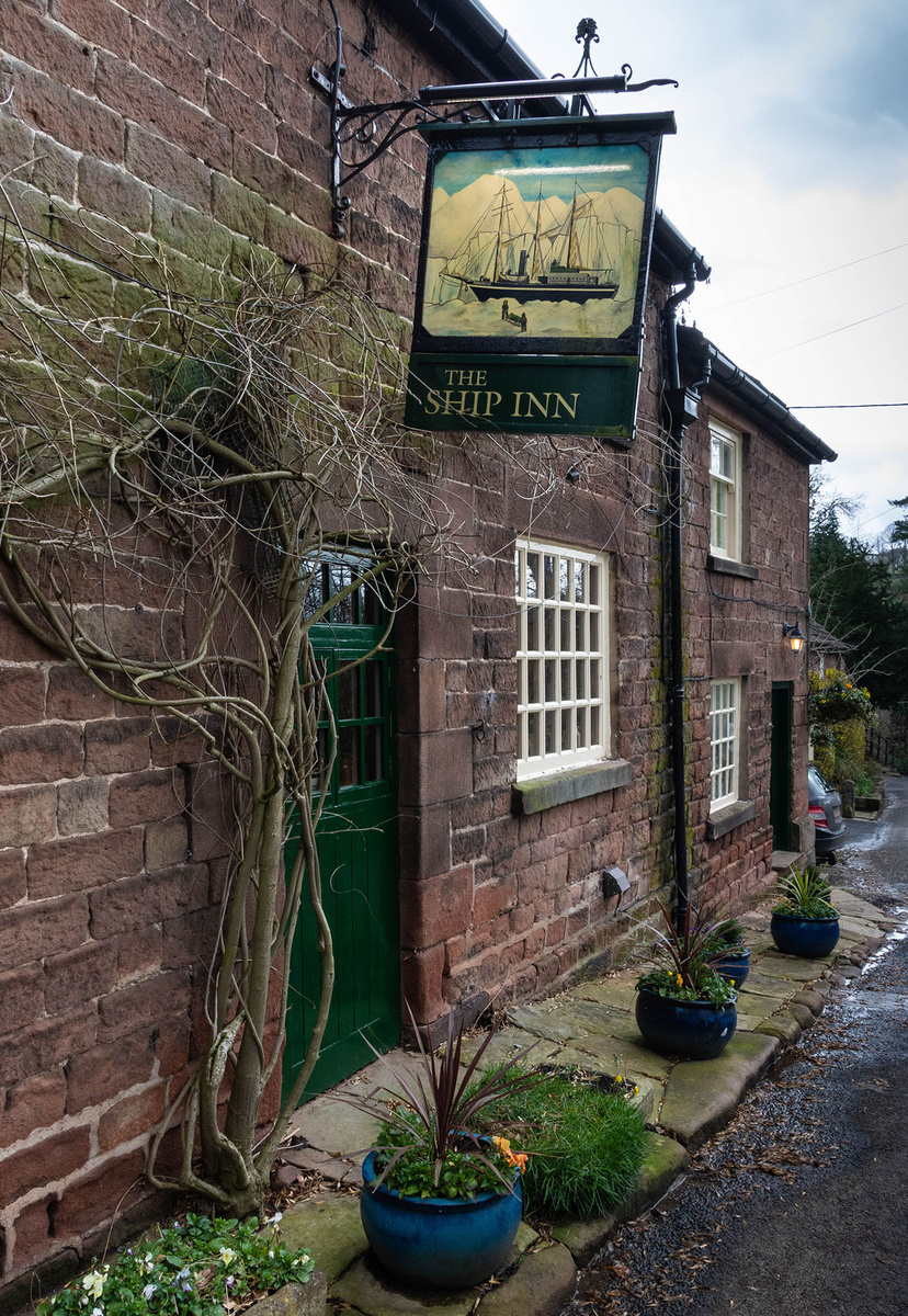 The Ship Inn, Wincle; the ship illustrated on the pub sign at Wincle is the Nimrod, the transport for Ernest Shackleton&rsquo;s 1907-09 Antarctic expedition, which counted among its members and funders Philip Brocklehurst, born at Swythamley Hall and grandson of silk manufacturer John Brocklehurst. 