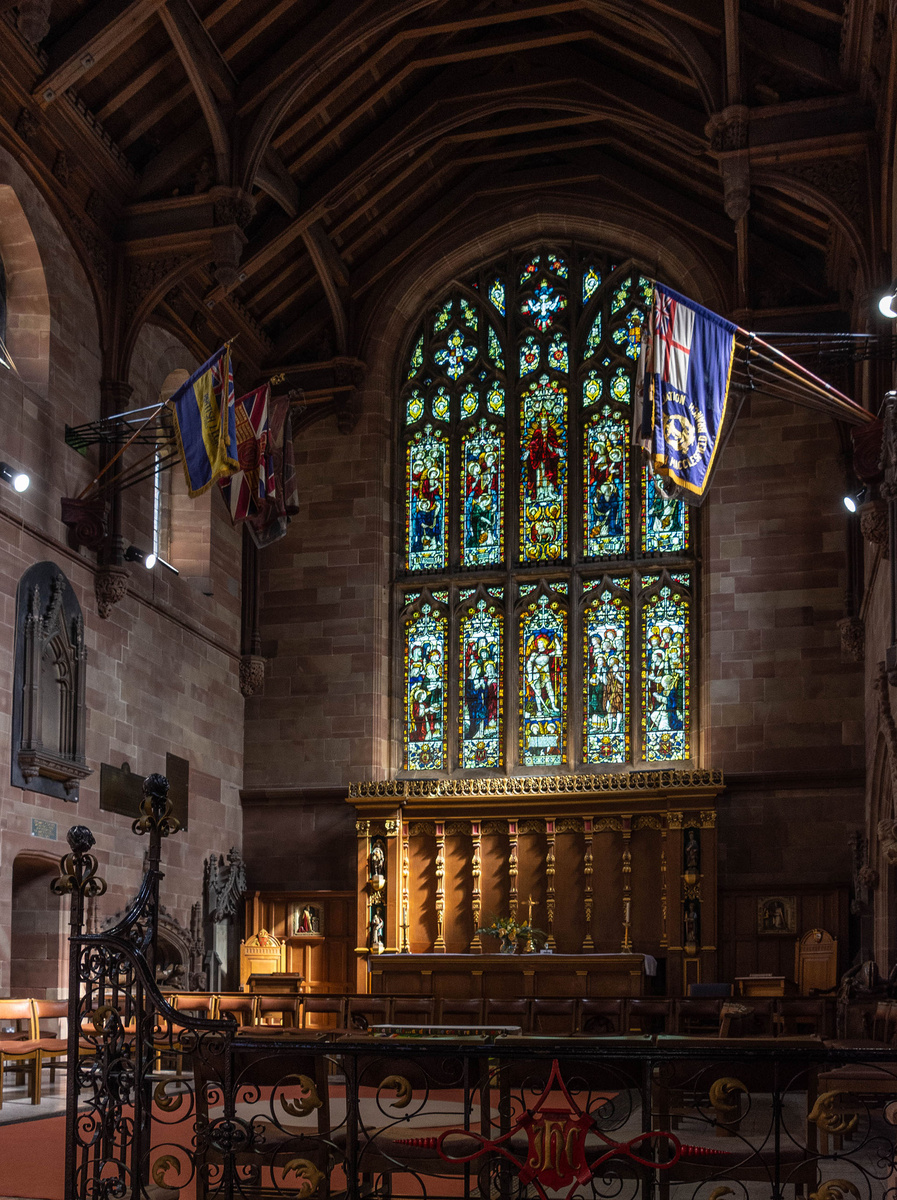 The memorial window to Martha  Brocklehurst in St Michael's church, Macclesfield