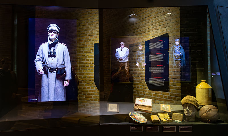 <p>An animated display of soldiers&rsquo; stories, at the In Flanders Fields Museum, Ypres.</p>