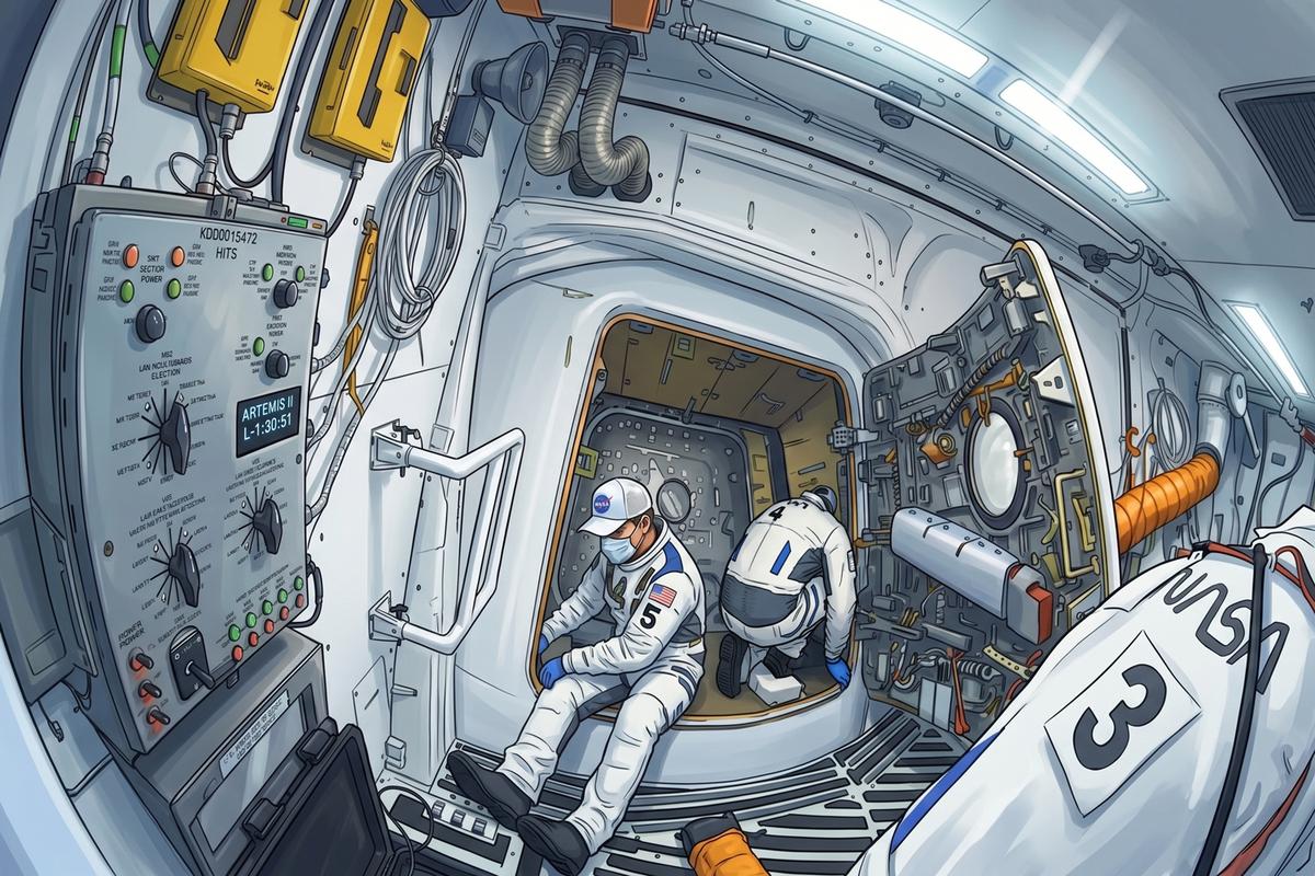 Support crew gets Orion ready for take off