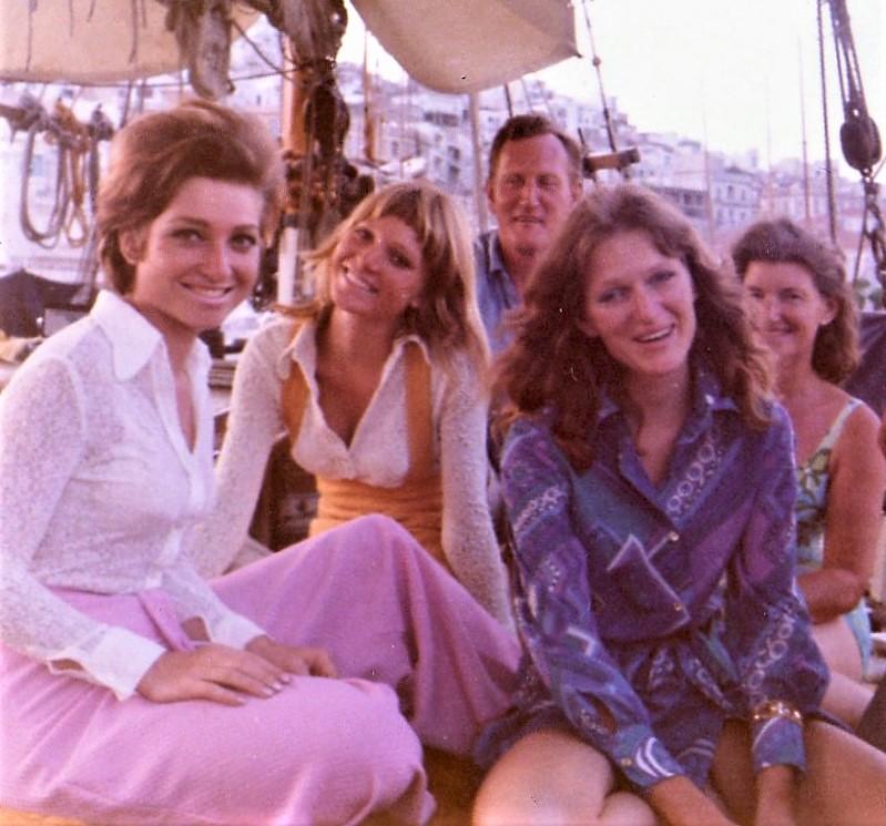 Taken in Greece. From left to right: Geraldine, Linda, Jim, Heather and Ann.