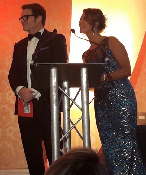 Tom Hadley co-presenting an awards ceremony