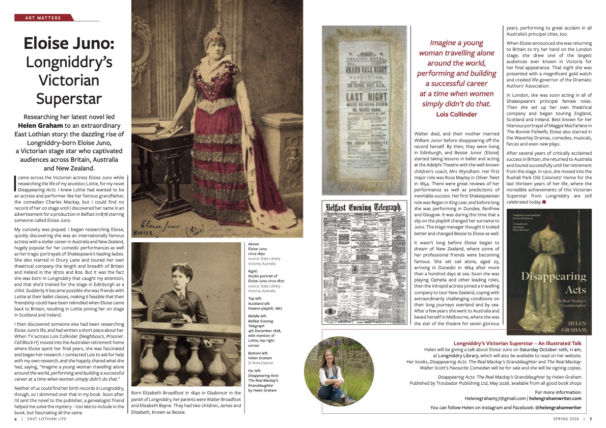 East Lothian Life - feature article about Eloise Juno in Art Matters
