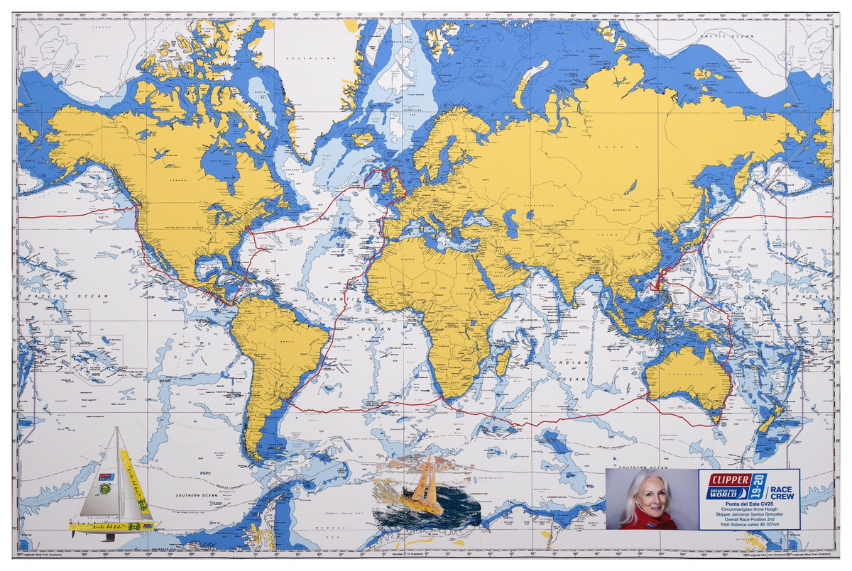 A map of the journey taken by Anne Hough