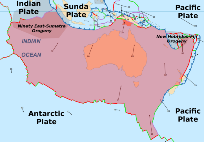 Australia&rsquo;s distance from tectonic fault lines is responsible for freedom from the volcanic and earthquake activity of the Pacific &ldquo;Ring of Fire&rdquo;. Although the soils are low in mineral nutrients and the absence of major mountain ranges contributes to low rainfall, there are rich deposits of valuable minerals and oil, gas and coal.