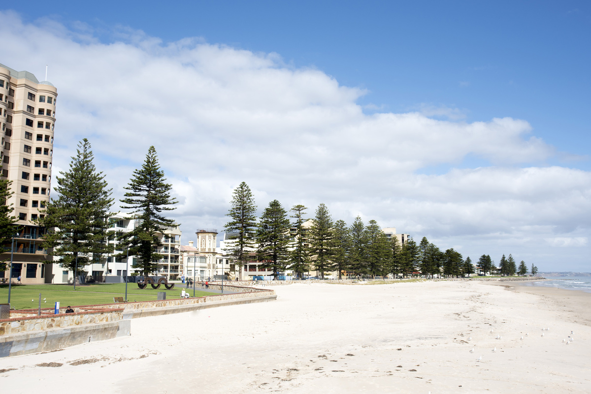 Glenelg beach, South Australia. Miles of silver sand beaches.