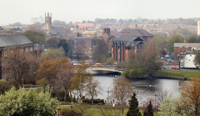 River Derwent in Derby Centre.