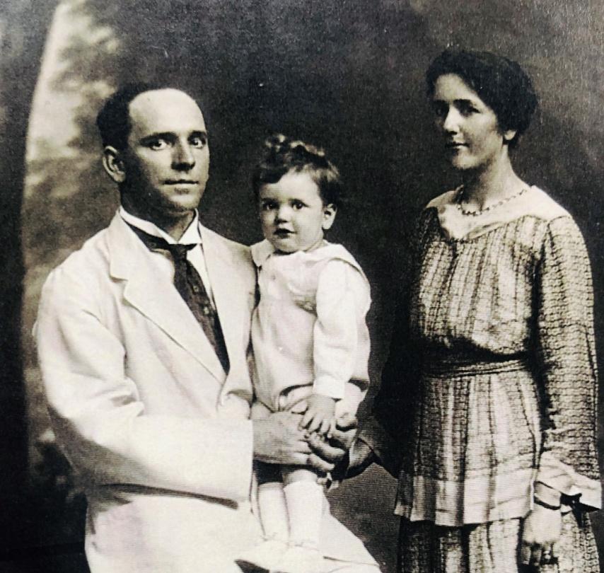 My paternal grandfather John William Goodman Jonas and Marjorie May Fricker with their first child Cecil who died in early childhood. Marjorie died at age 32.