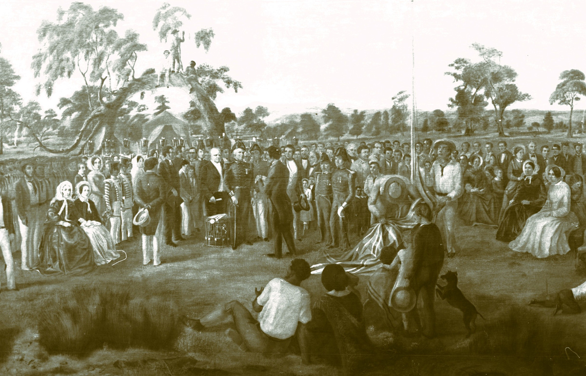 Painting of landscape in Australia