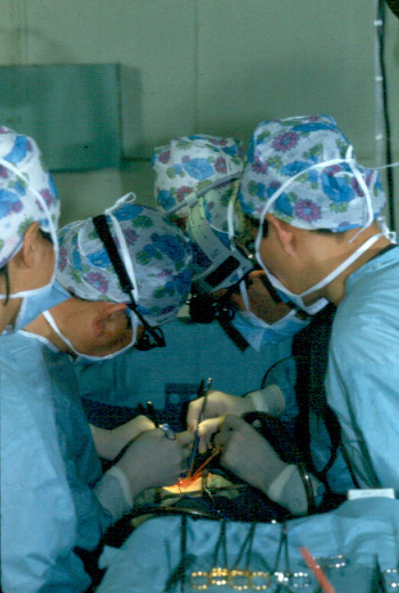 Congenital cardiac surgery team working in the operating room