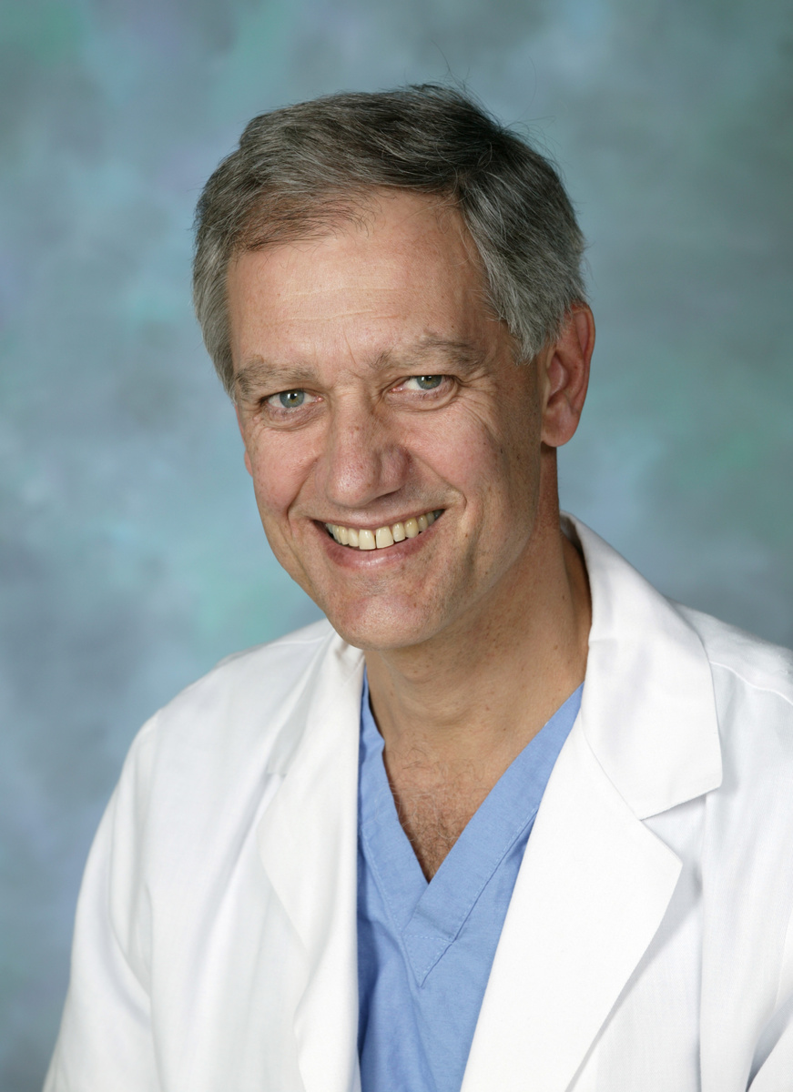 Portrait of Dr Richard A. Jonas in surgical scrubs