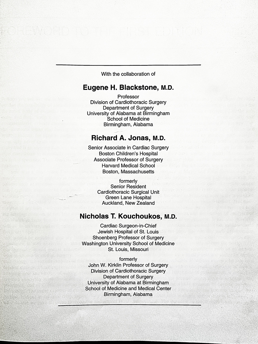 Richard A. Jonas listed among the associate authors of Cardiac Surgery.