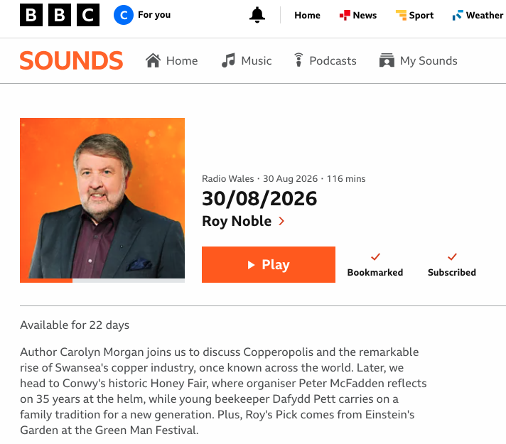 Roy Noble, BBC Wales Radio