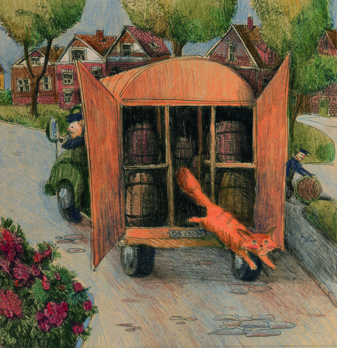 Ginger escaping from a brewery lorry